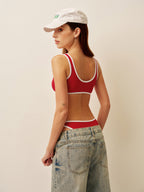 Şık Kontrast Dikişli V Yaka Bikini Takımı