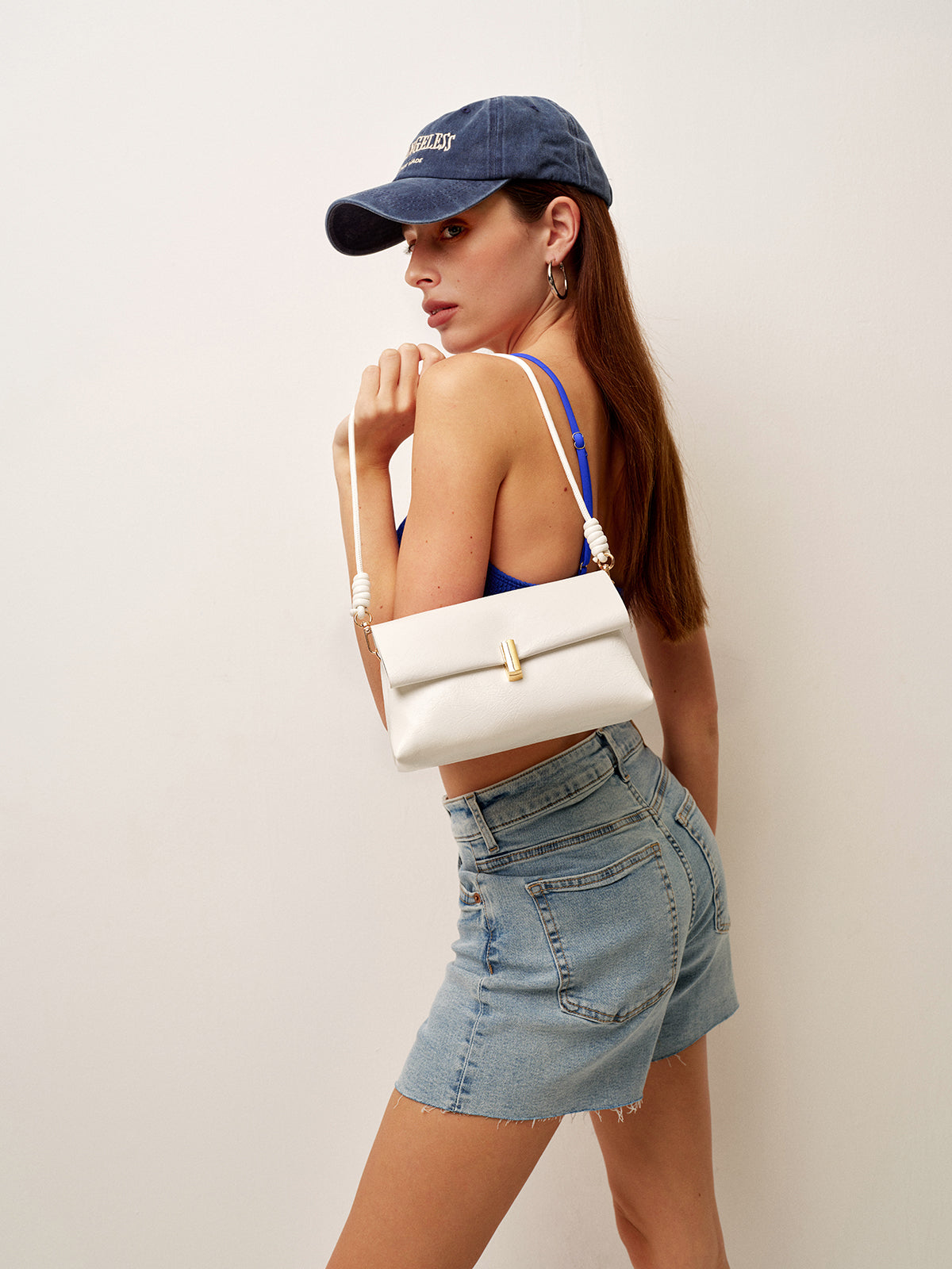 Şık Düğüm Saplı Katlanabilir Omuz Çantası