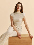 Şık Dokulu Bluz ve Rahat Geniş Paçalı Pantolon Takımı