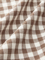 Şık Gingham Düğmeli Peplum Bluz