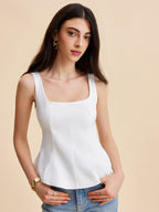 Şık Kare Yaka Peplum Bluz ile Rahat Stil