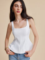 Şık Kare Yaka Peplum Bluz ile Rahat Stil