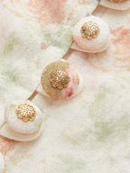 Çiçek Desenli Pamuk ve Keten Kemerli Volan Kol Elbise