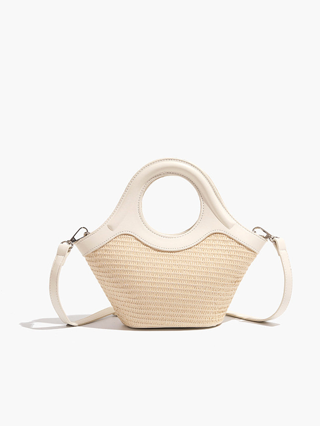 Şık İvory Yuvarlak İpli Çanta