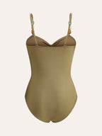 Çarpıcı Boncuklu Kesik Tek Parça Mayo