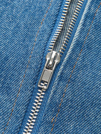 Şık Bir Görünüm İçin Stil Sahibi Denim Panel Kontrast Askılı Korse Üst