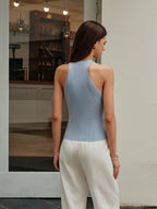 Şık V Yaka Ribanalı Kazak Yeleği Şık Yırtmaçlarla