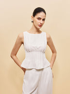Şık Peplum Üst ve Dikkat Çekici Geniş Paça Pantolon Takımı