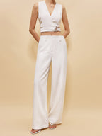 Cep detaylı Rahat Orta Bel Pantolon - Kemer Gerekmiyor!