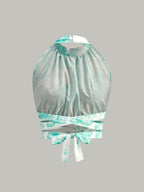 Şık Halter Yaka Sırt Dekolteli Düğmeli Etek Takımı