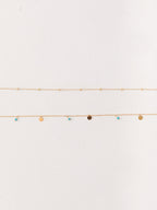 Canlı İki Katmanlı Boncuklu Kemer ve Alaşım Aksesuarlar