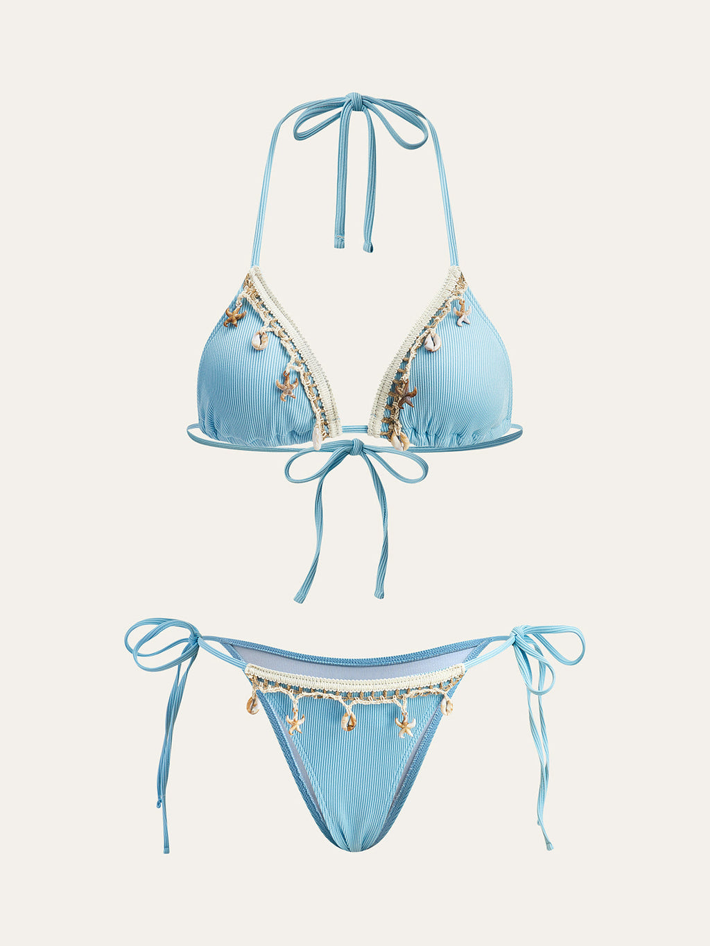 Küçüklik Takımlı Bikini Deniz Yengeci ve Kurdeleden Oluşan Pendentif Ile