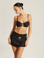Altın Yıldız Denizkızı Bikini Takımı ve Şık Pareo Etek