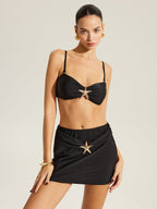 Altın Yıldız Denizkızı Bikini Takımı ve Şık Pareo Etek