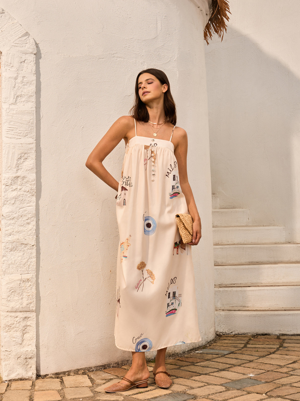 Şık ve Trendy Tarz İçin Bağlamalı ve Grafik Desenli Elbise Mayosu