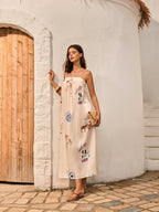 Şık ve Trendy Tarz İçin Bağlamalı ve Grafik Desenli Elbise Mayosu