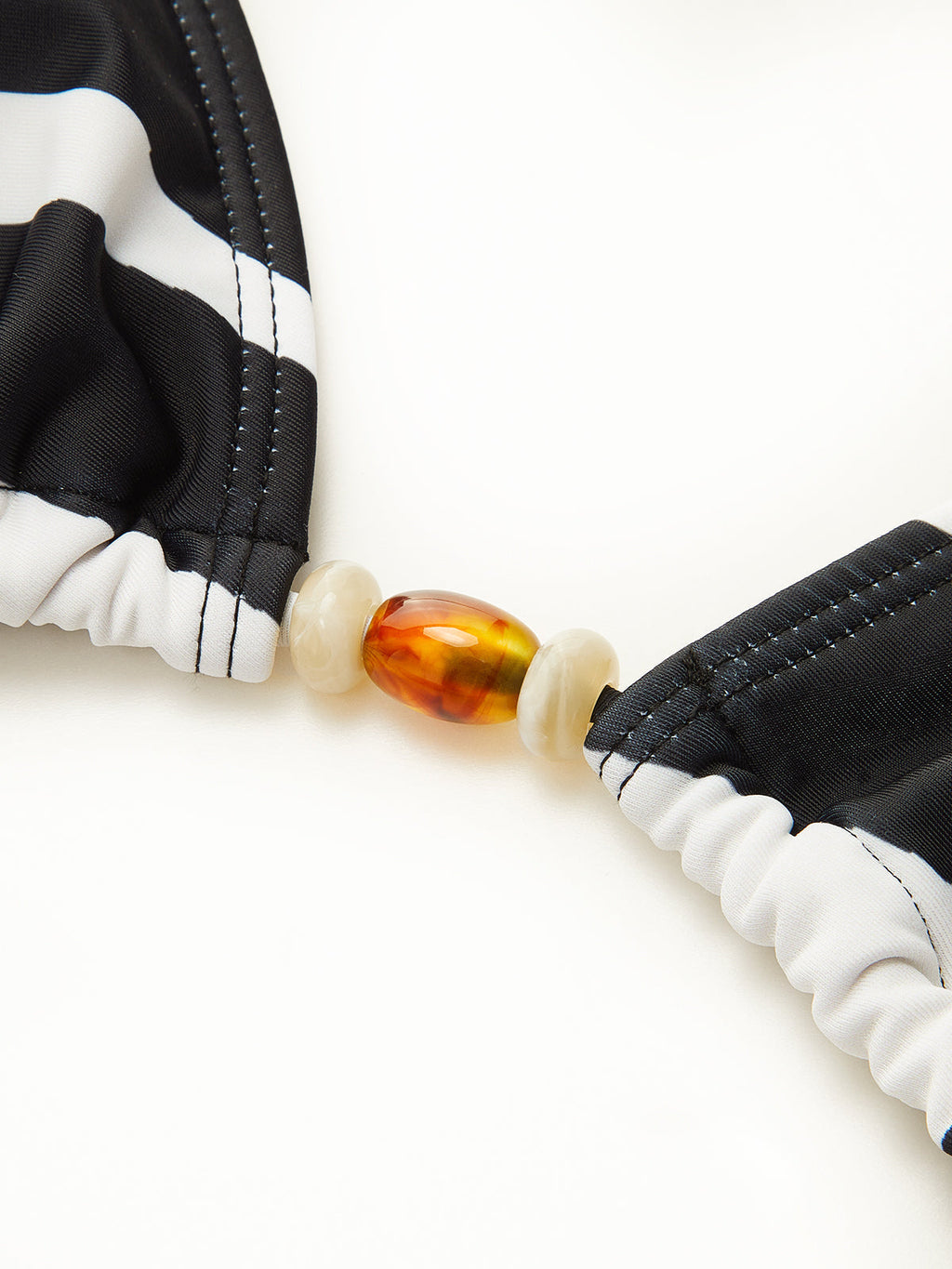 Renkli Üçgen Desenli Çizgili Bikini Takımı