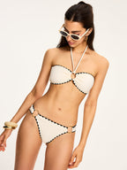 Kontrastlı Kenarlı Bikini Takımı Şık Bir Tarz İçin