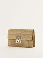 Şık Günlük Kullanım İçin Zarif Dokuma Zincir Askılı Kapaklı Omuz Çantası