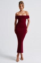 Bex Midi Elbise - Bordo