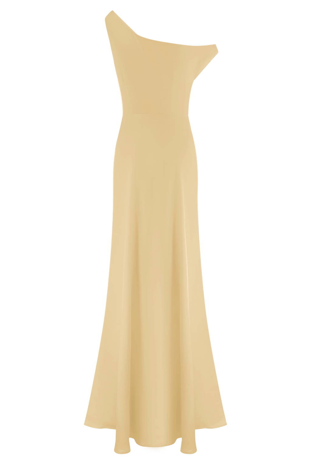 ROF Jacinta Tek Omuz Uzun Elbise - Pastel Limon