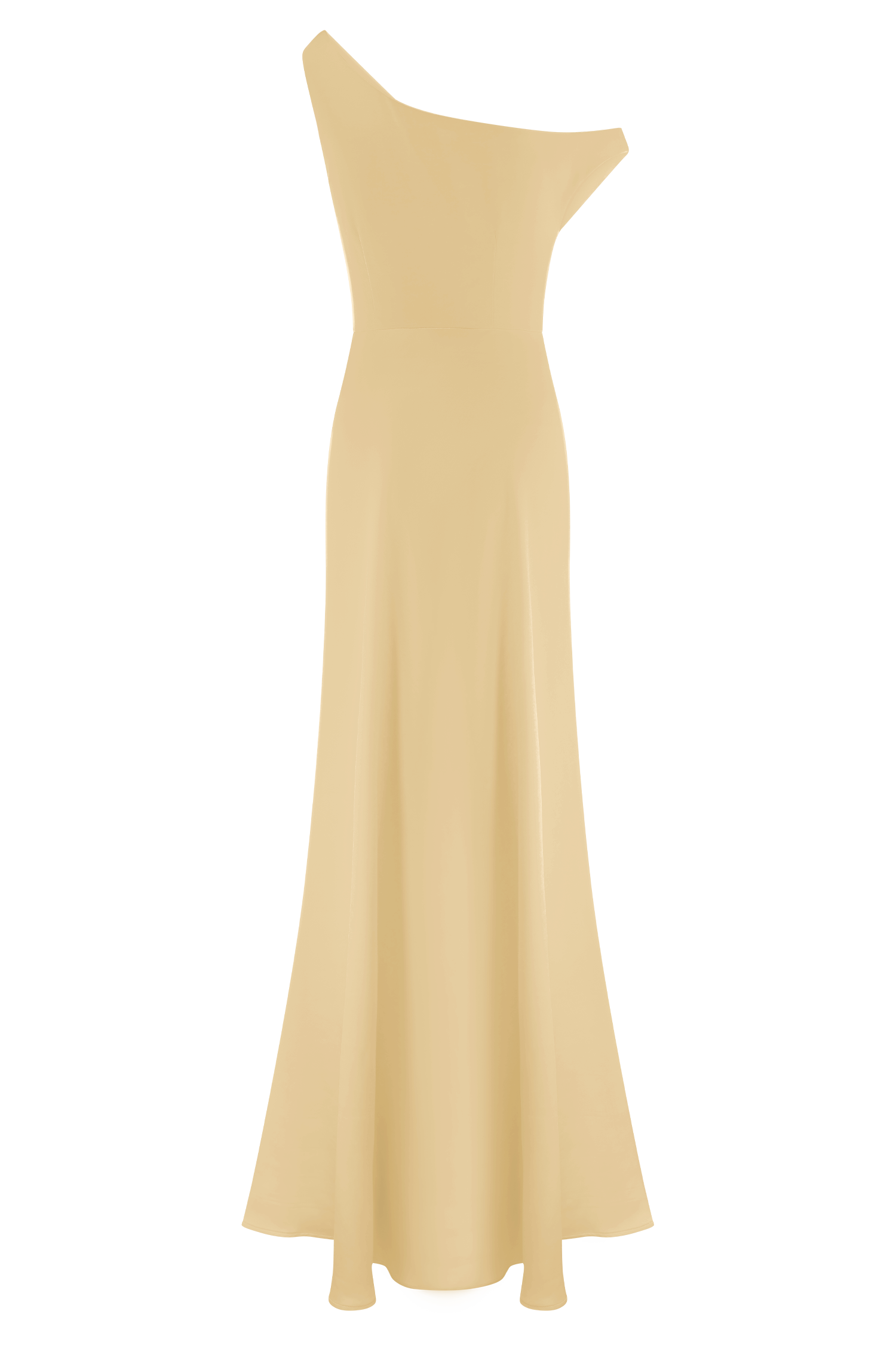 ROF Jacinta Tek Omuz Uzun Elbise - Pastel Limon