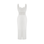 Elegant Beyaz Midi Elbise