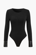 Shapewear deri Düğmeli Bodysuit