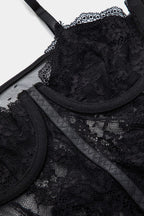 Dantel Sırt Açık Bustiyer Korsaj Askılı Bodysuit