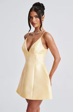 Nicole Mini Elbise - Limon