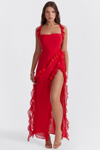 Ruffle Maxi Elbise